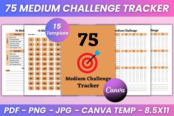 75 Medium Challenge Tracker Kdp Interior