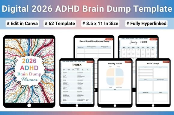 Digital 2026 ADHD Brain Dump Template