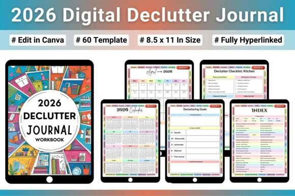 Digital 2026 Declutter Journal Workbook