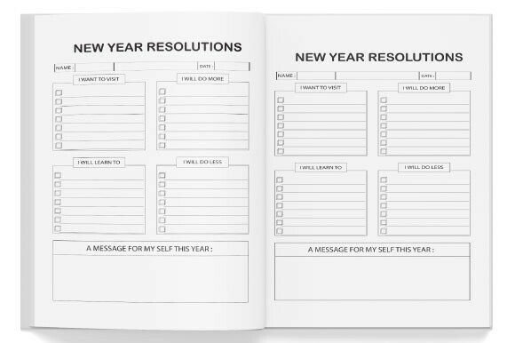 New Year Resolutions Book Template